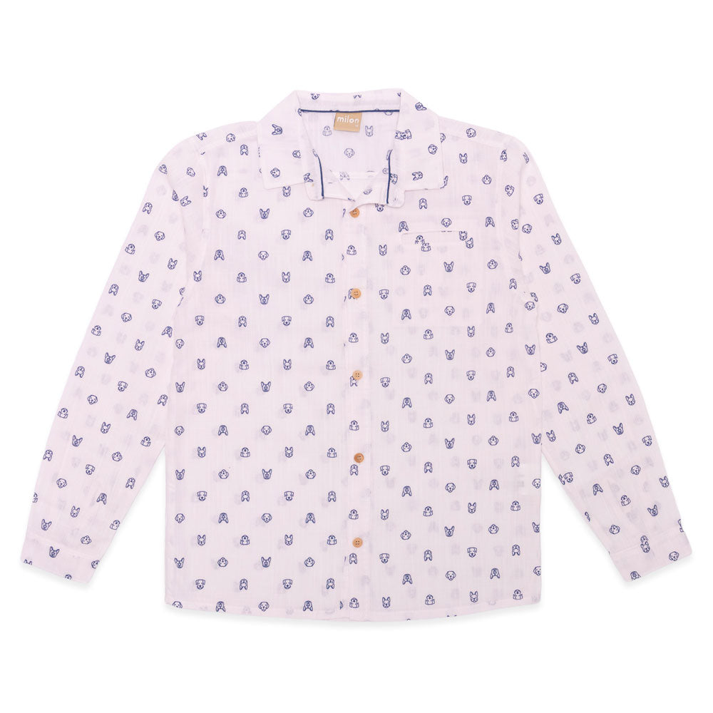Camisa Manga Longa Cachorrinhos Milon - Masculina