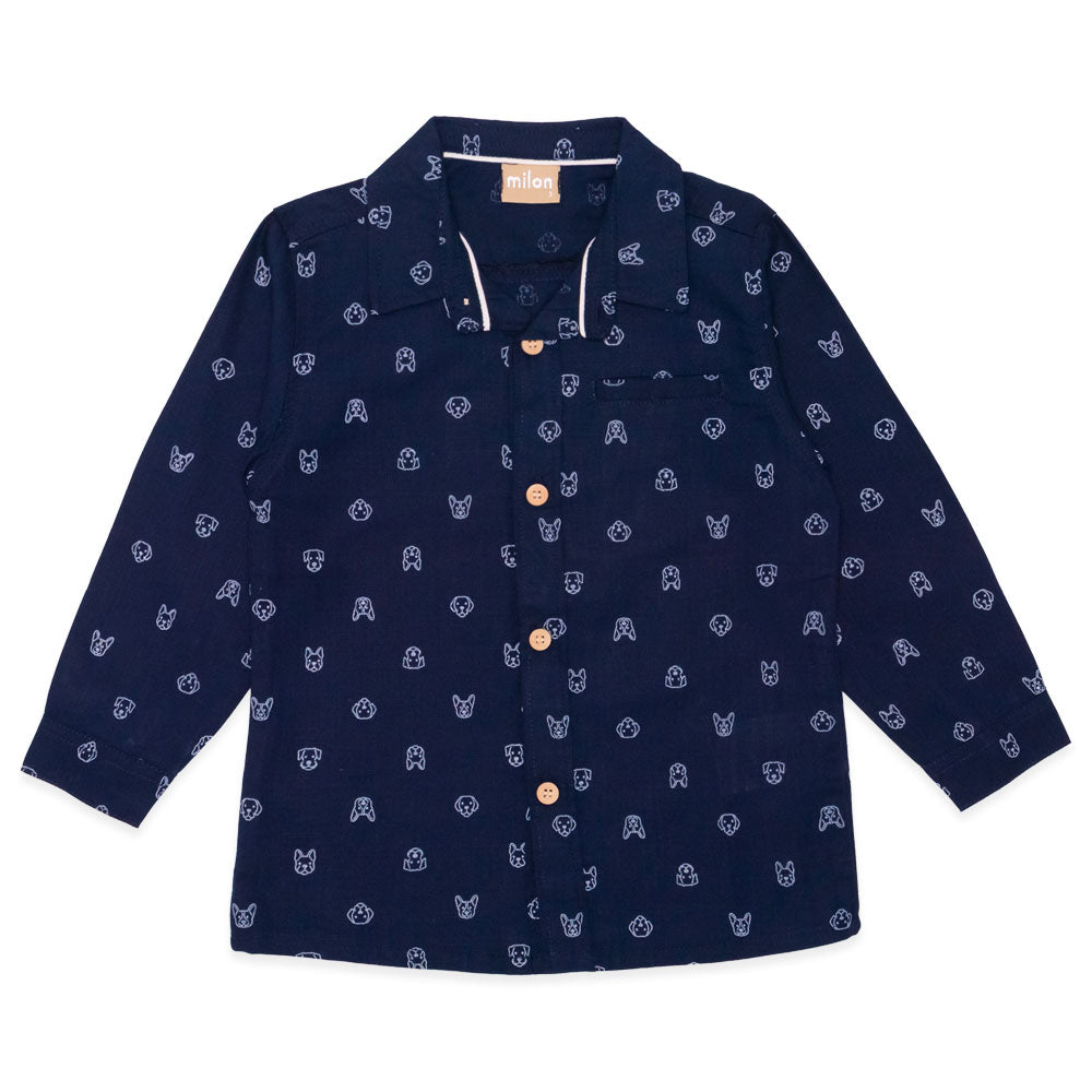 Camisa Manga Longa Cachorrinhos Milon - Masculina