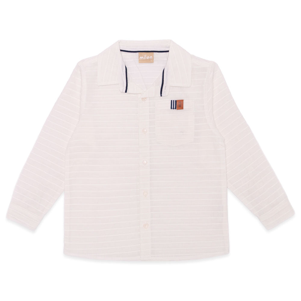 Camisa Manga Longa Detalhe Listras Milon - Masculina