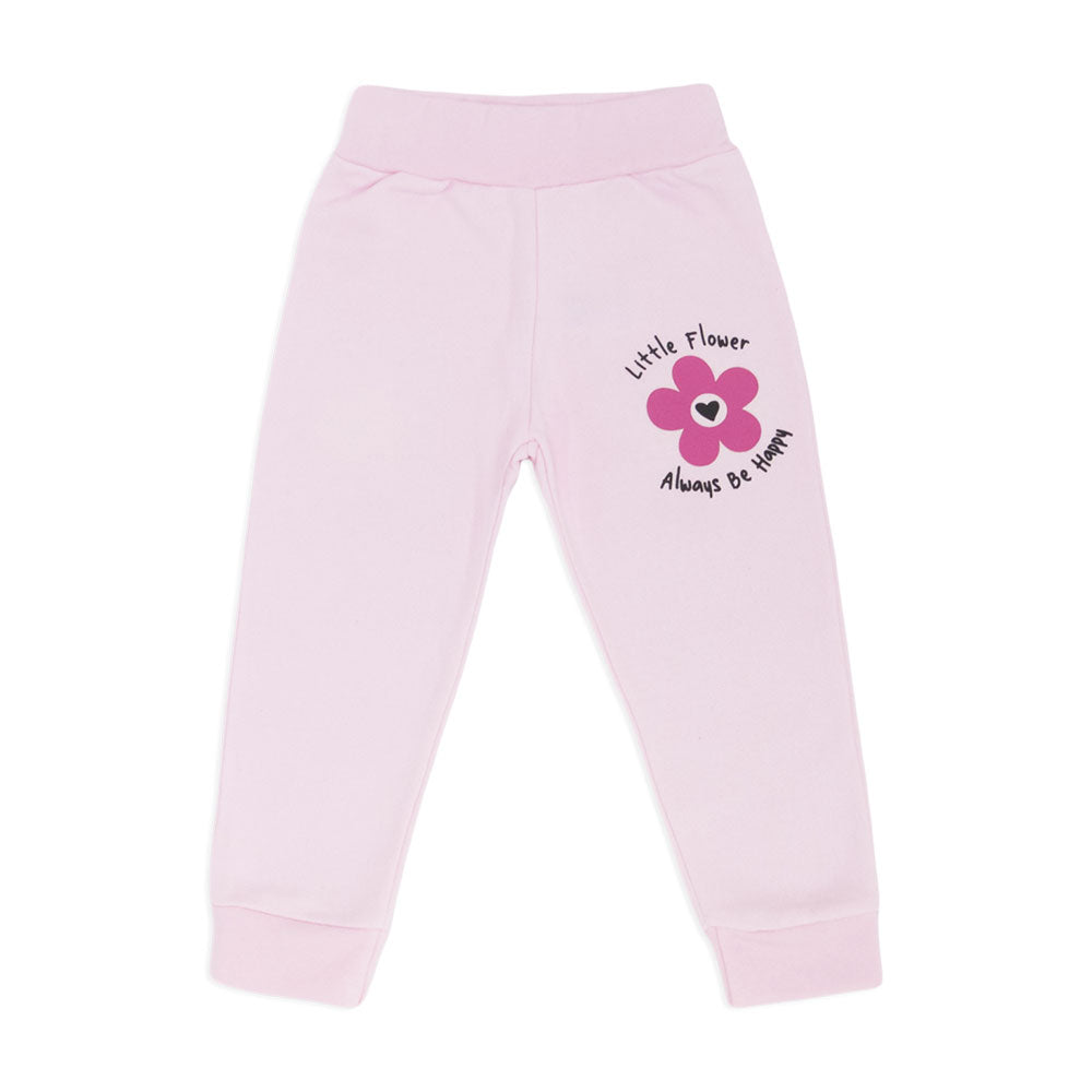 Calça Moletom Flanelada com Punho Little Flower Taita - Feminina