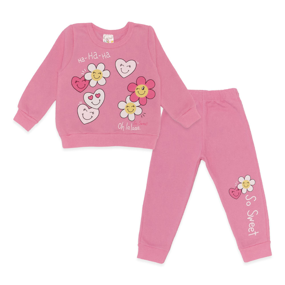 Conjunto Moletom Flanelado Flores Taita - Feminino