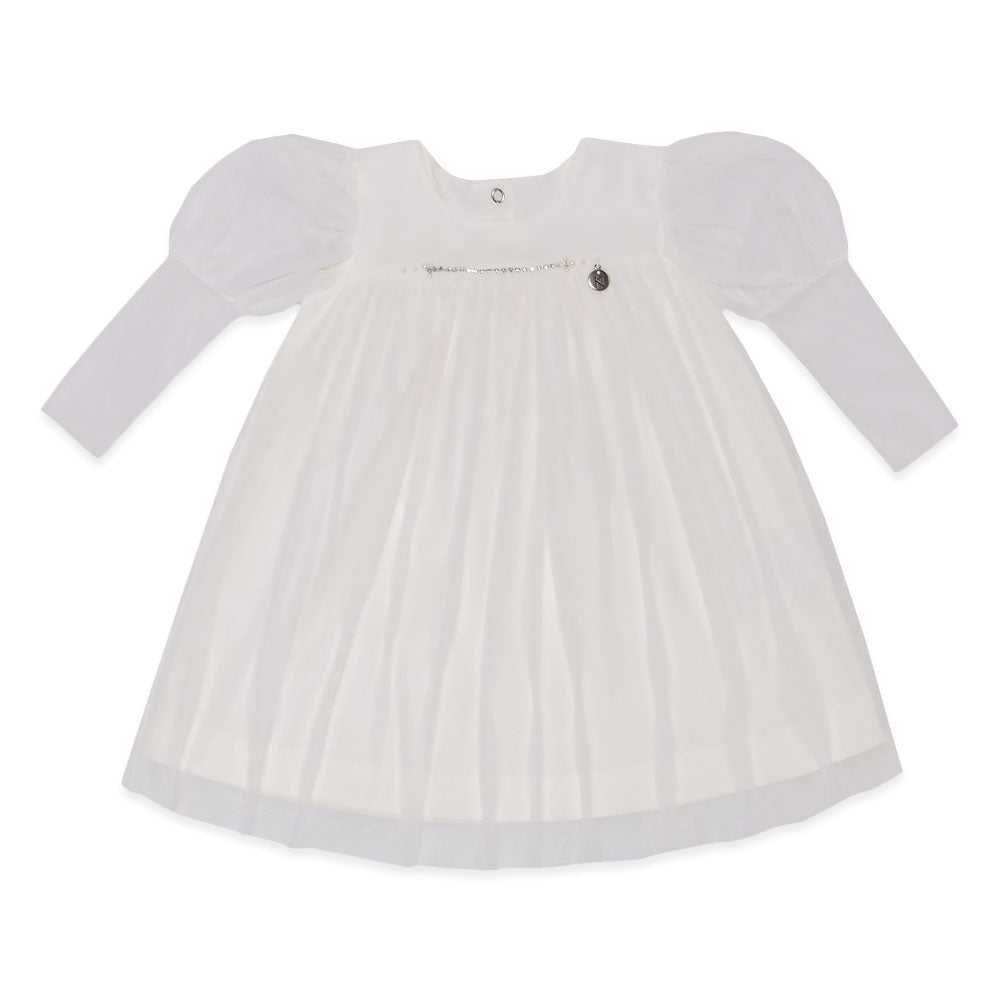 Vestido Manga Longa Tule com Strass Forrado Kiki Xodó - Feminino