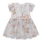 Vestido Estampado Raposinha Malha e Tule Kiki Xodó - Feminino