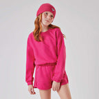 Conjunto Blusão e Short em Moletinho Strass Nina Go! - Feminino