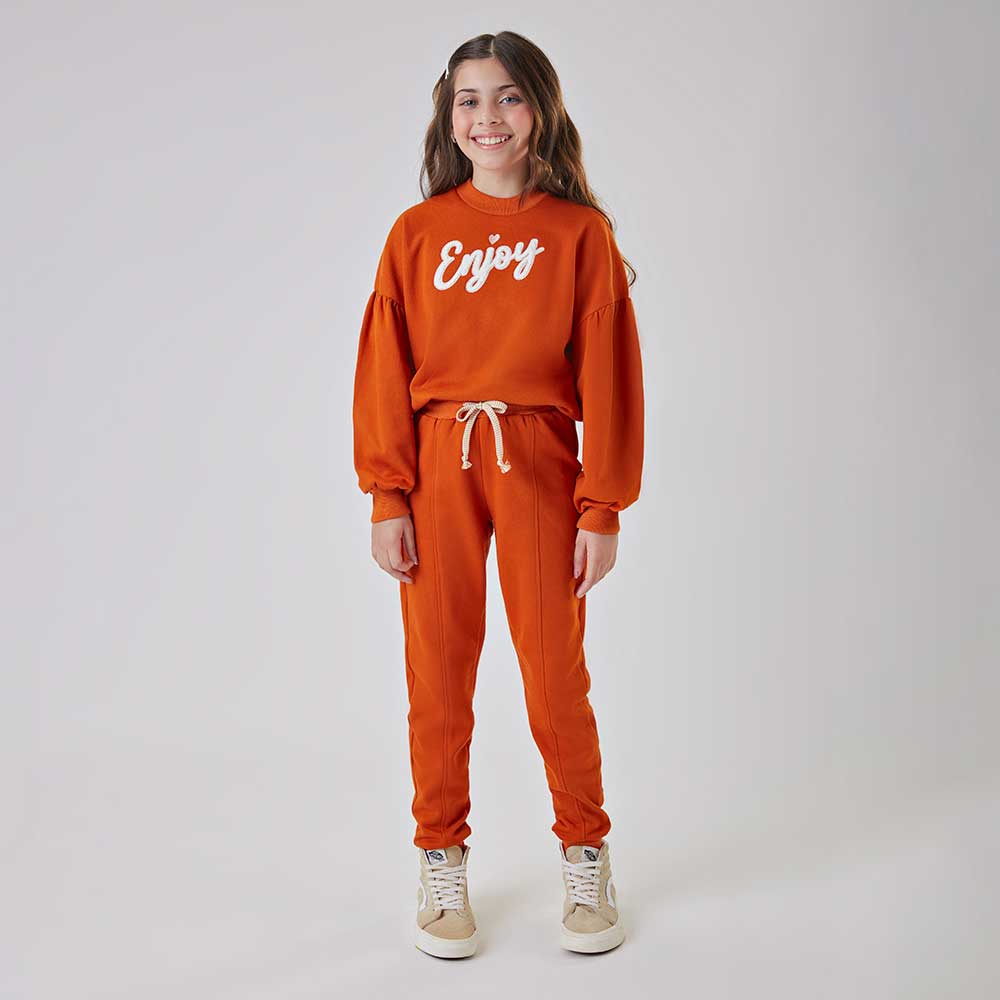 Conjunto Moletom Bordado Enjoy Nina Go! - Feminino