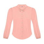 Camisa Manga Longa Gola Bordada Nina Go - Feminina