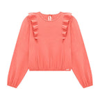 Blusinha Manga Longa Algodão Texturizado Babado Nina Go - Feminina