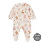 Macacão Manga Longa Zíper Suedine Mini & Co Feminino - Ursinhas