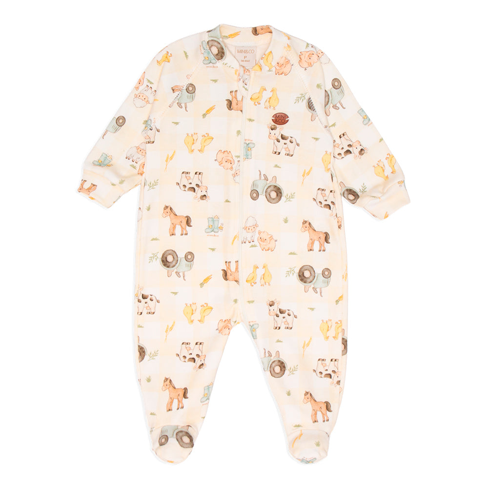 Macacão Manga Longa Mini E Co Suedine Com Abertura Em Zíper Masculino - Little Farm