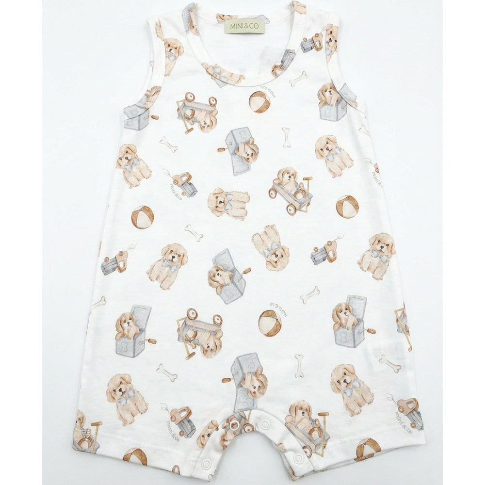 Macacão Regata Mini E Co Masculino - Cachorrinhos