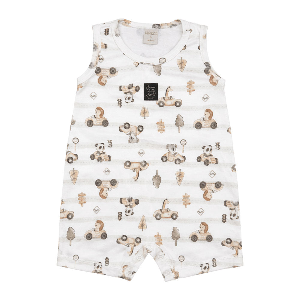 Macacão Regata Estampado Masculino Mini & Co - Carrinhos