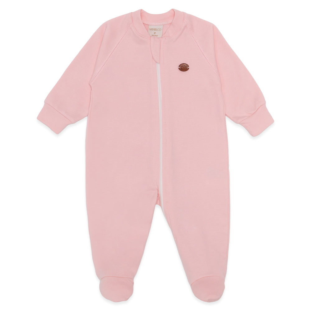 Macacão Manga Longa Abertura Em Zíper Suedine Mini&Co Feminino - Rosa