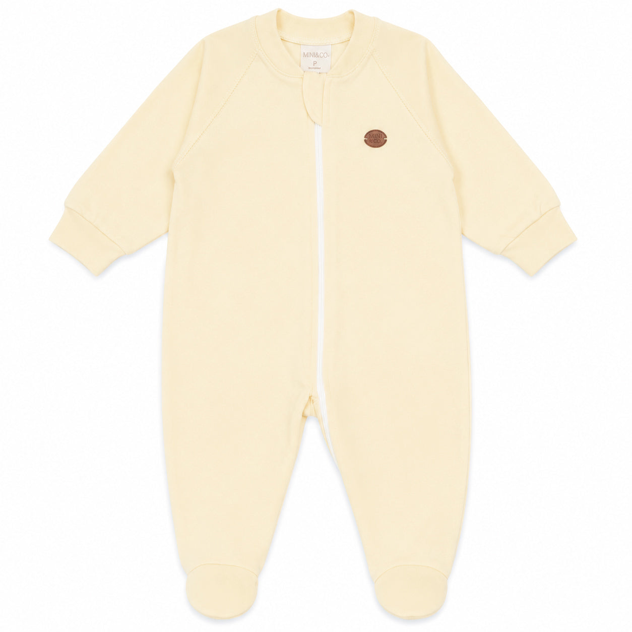 Macacão Manga Longa Zíper Suedine Amarelo Mini & Co - Básicos