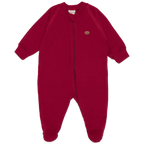 Macacão Manga Longa Zíper Suedine - Vermelho