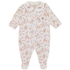 Macacão Manga Longa Estampado com Gola Bipartida Suedine Feminino – Floral Coelha