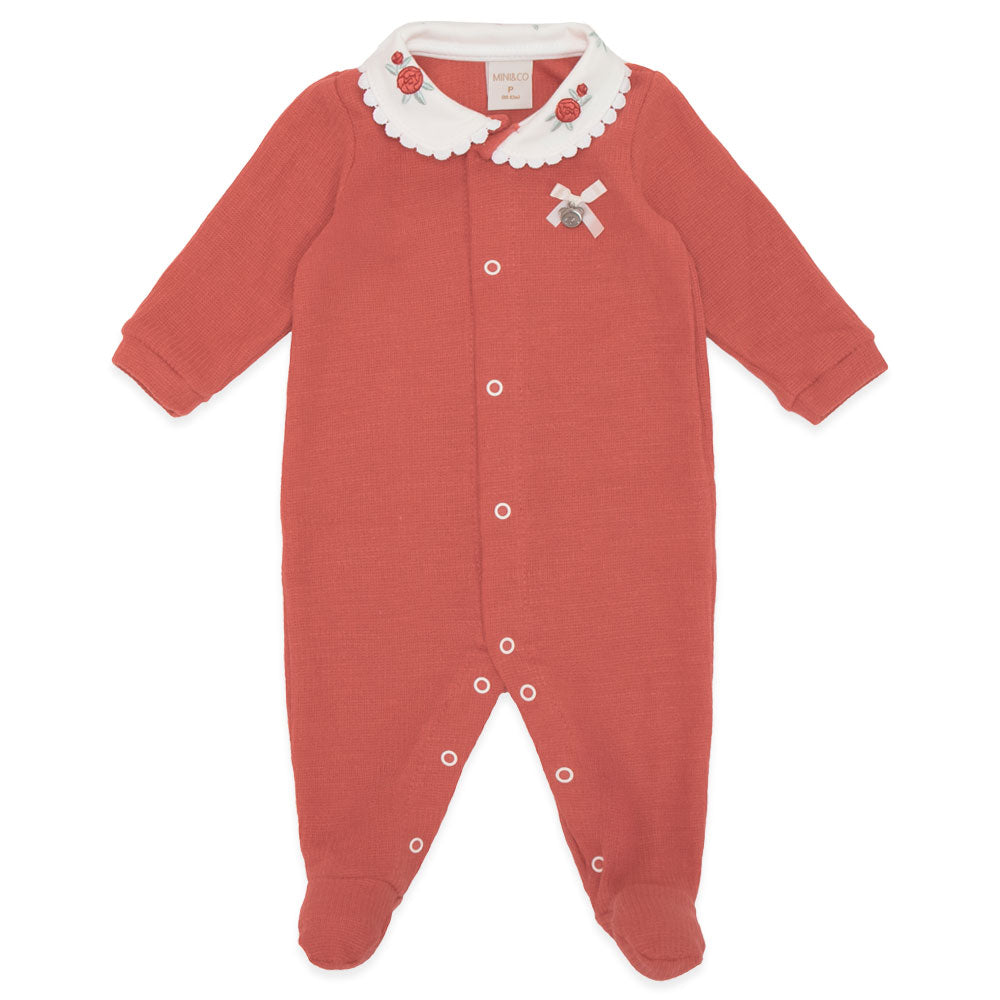 Macacão Manga Longa Estampado com Gola Tricot e Suedine Feminino – Picnic