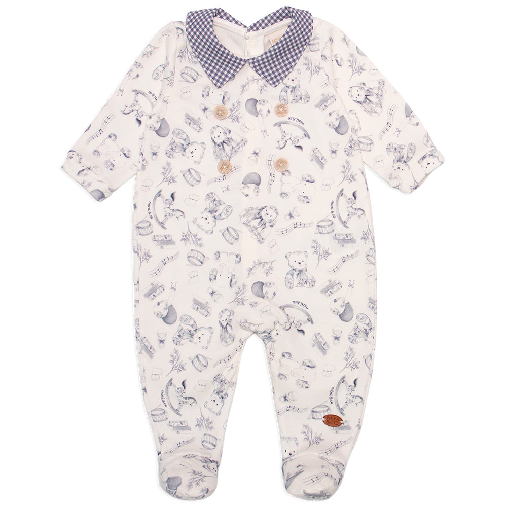 Macacão Manga Longa Mini E Co Suedine E Tricoline Com Gola Bipartida Masculino - Provençal Masculino