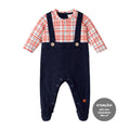 Macacão Manga Longa Falsa Jardineira Suedine Mini & Co Masculino - Urso Rostinho