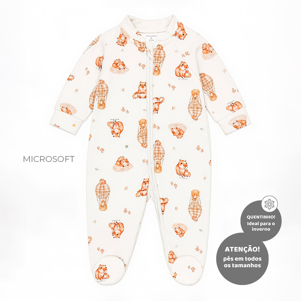 Macacão Manga Longa Zíper Microsoft Masculino Mini & Co – Capivaras