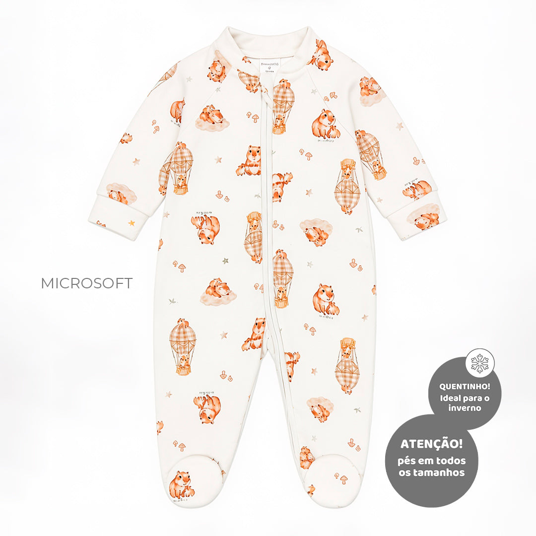 Macacão Manga Longa Zíper Microsoft Masculino Mini & Co – Capivaras