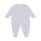 Macacão Manga Longa Trançado Tricot Azul Bebê Masculino - Mini & Co