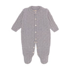 Macacão Manga Longa Trançado Tricot Mescla Masculino - Mini & Co