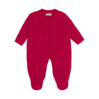 Macacão Manga Longa Trançado Tricot Vermelho Unissex - Mini & Co