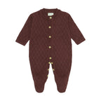 Macacão Manga Longa Tricot Ponto Diferenciado Vinho Unissex - Mini & Co