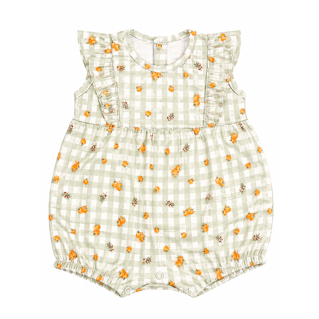 Macacão Manga Curta Com Babado Mini & CO Em Suedine Feminino - Raposinhas