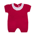 Macacão Manga Curta Gola Babado Vermelho Feminino - Mini & Co