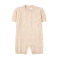Macacão Manga Curta Tricot Sopreposto Cáqui Masculino - Mini & Co