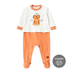 Macacão Manga Longa Sobreposto Suedine Mini & Co Masculino - Cachorrinho