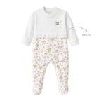 Macacão Manga Longa Sobreposto Tricot e Suedine Mini & Co Feminino - Gatinhas