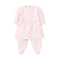 Macacão Manga Longa Tricot Vestido Rosa Feminino - Mini & Co