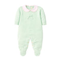 Macacão Manga Longa Tricot Gola e Laço Verde Feminino - Mini & Co