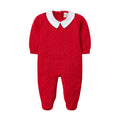 Macacão Manga Longa Tricot e Gola Vermelho Masculino - Mini & Co