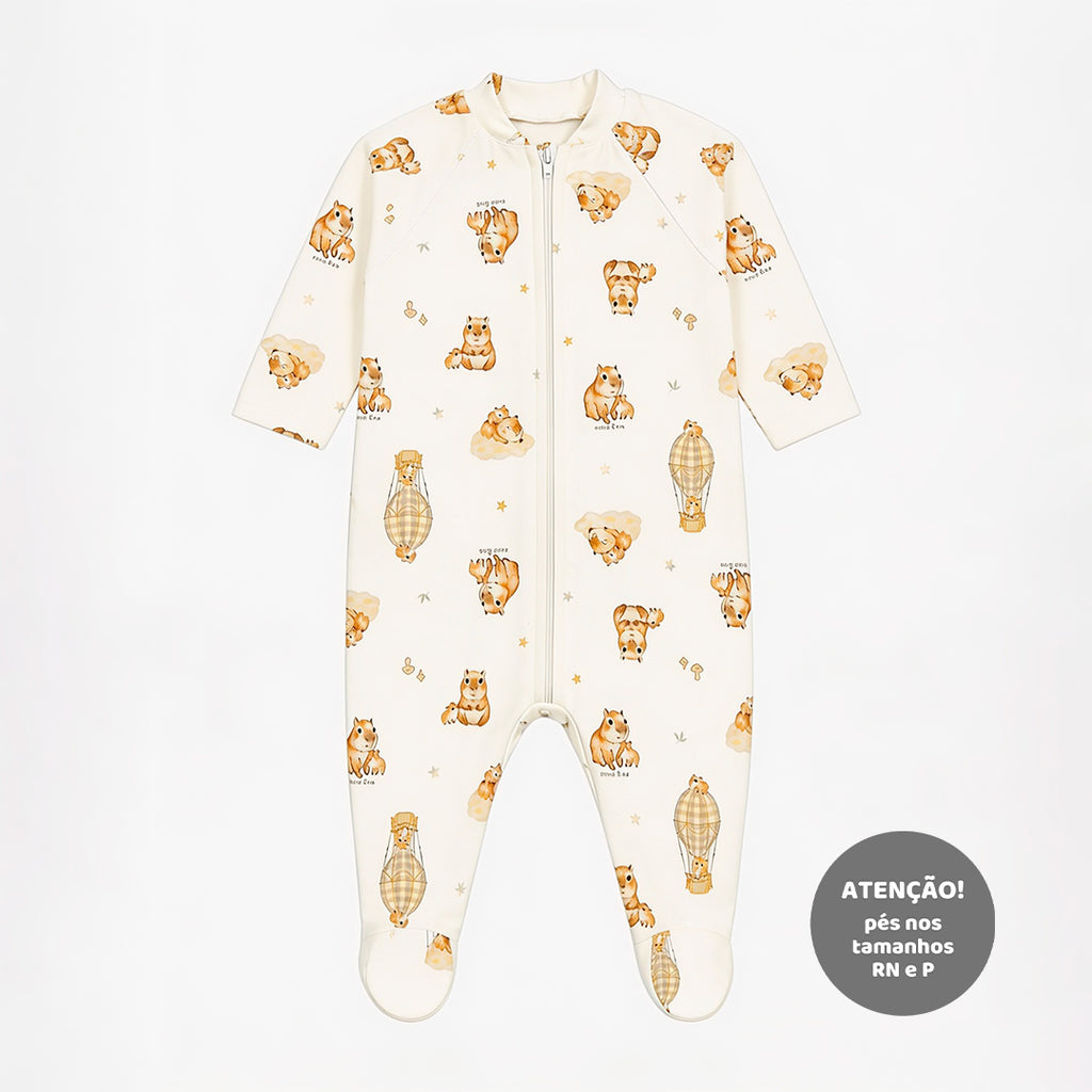 Macacão Manga Longa Zíper Suedine Masculino Mini & Co – Capivaras