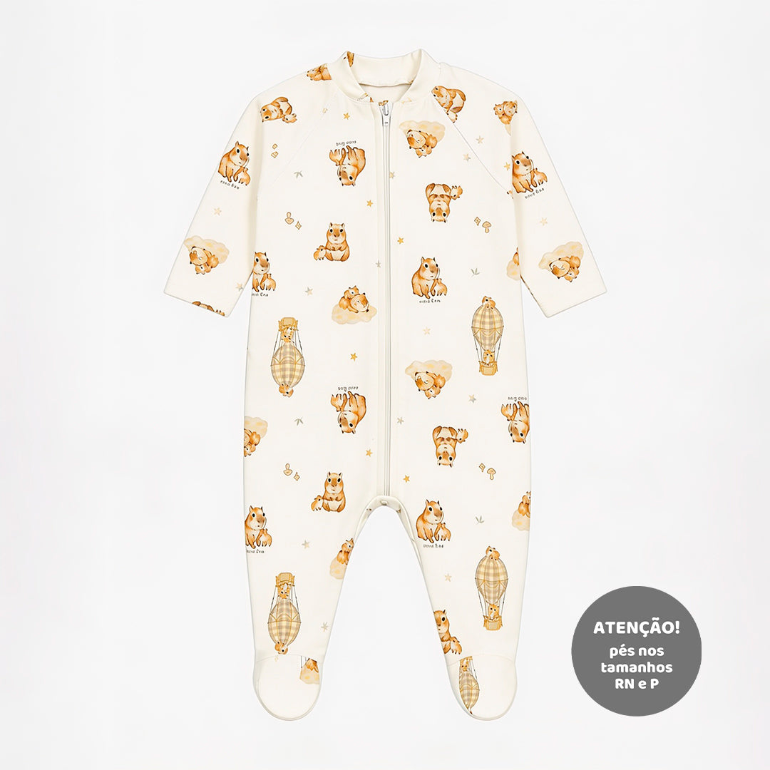 Macacão Manga Longa Zíper Suedine Masculino Mini & Co – Capivaras