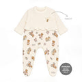 Macacão Manga Longa Sobreposto Com Babadinho Mini & CO Em Tricot E Suedine Feminino - Ursinhas