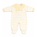 Macacão Manga Longa Tricot Listrado Amarelo Feminino – Mini & Co