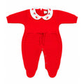 Macacão Manga Longa Tricot Recorte Laço Vermelho Feminino – Mini & Co