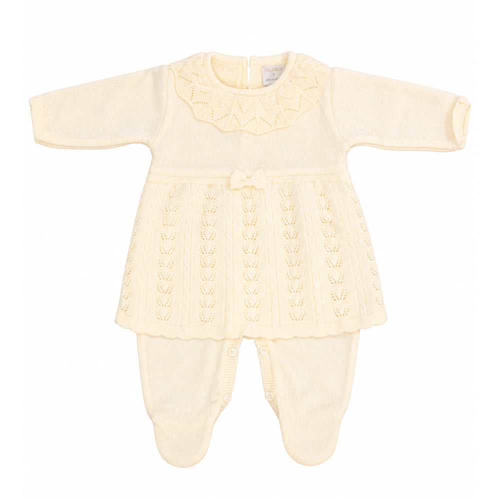 Macacão Manga Longa Vestido Tricot Amarelo Feminino – Mini & Co