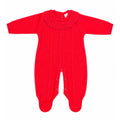 Macacão Manga Longa Trancinhas Tricot Gola Vermelho Feminino – Mini & Co