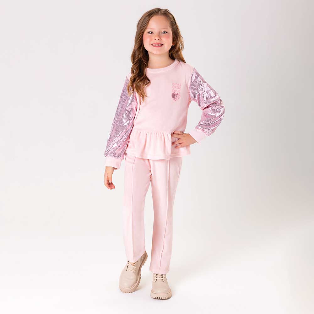 Conjunto em Plush e Malha Lantejola Cute Little Lova Somnii - Feminino