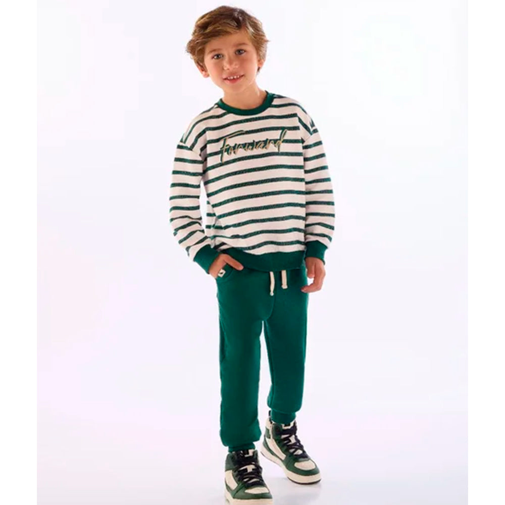 Conjunto Blusão Listrado E Calça Moletom Quimby Masculino