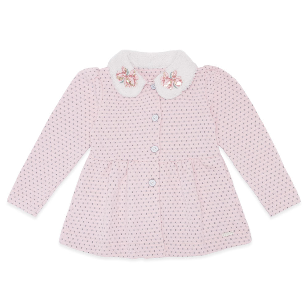 Casaco Gola Bordada com Botões Rosa Kiki Xodó - Feminino