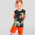 Conjunto Regata E Bermuda Moletinho Brandilli Estampa de Jacaré Em Puff Masculino