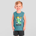 Conjunto Regata e Shorts E  Bermuda Moletinho Brandilli Estampa Dino Em Puff Masculino