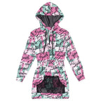 Vestido Manga Longa Capuz com Zíper Estampado Menina Anjo - Feminino
