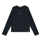 Blusinha Manga Longa Canelada Botão Nina Go - Feminina